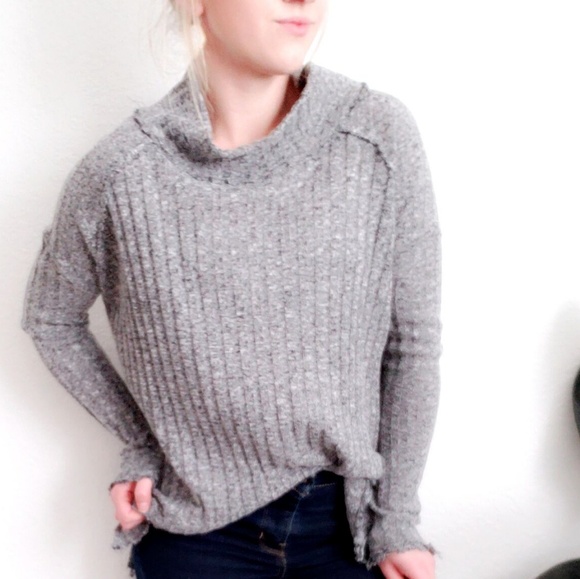 Free People Sweaters - Free People 007 Ribbed Mock Neck Oversized tee